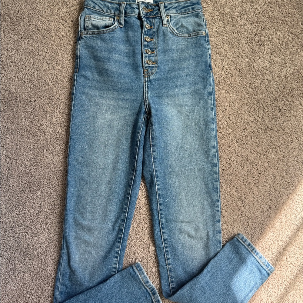 Forever 21 High Waisted Multi-Button Jeans Size 27